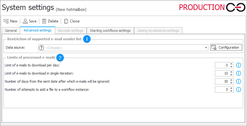 Advanced settings