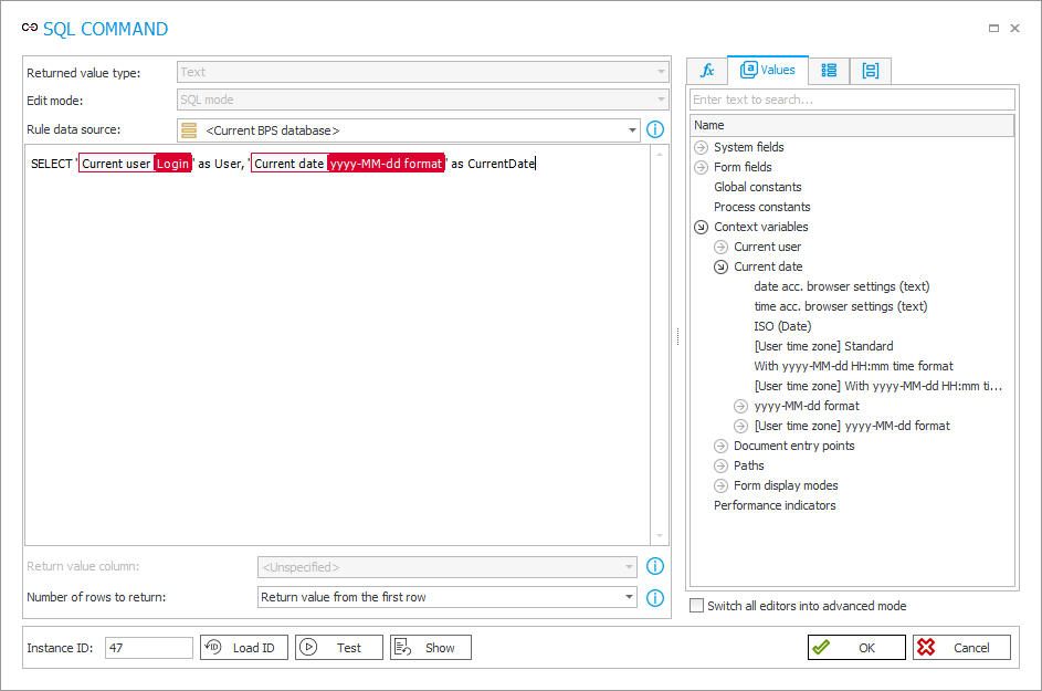 SQL editor