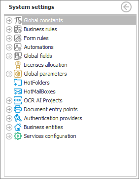 System settings
