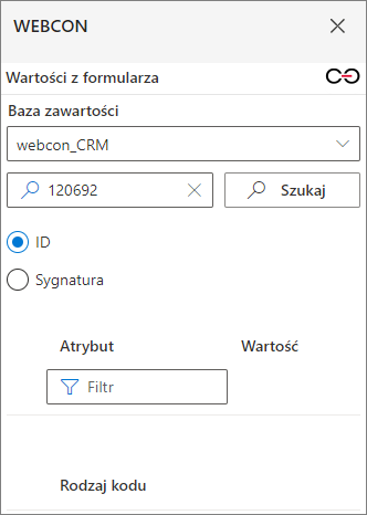 Wartości formularza