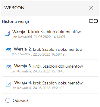 Historia wersji
